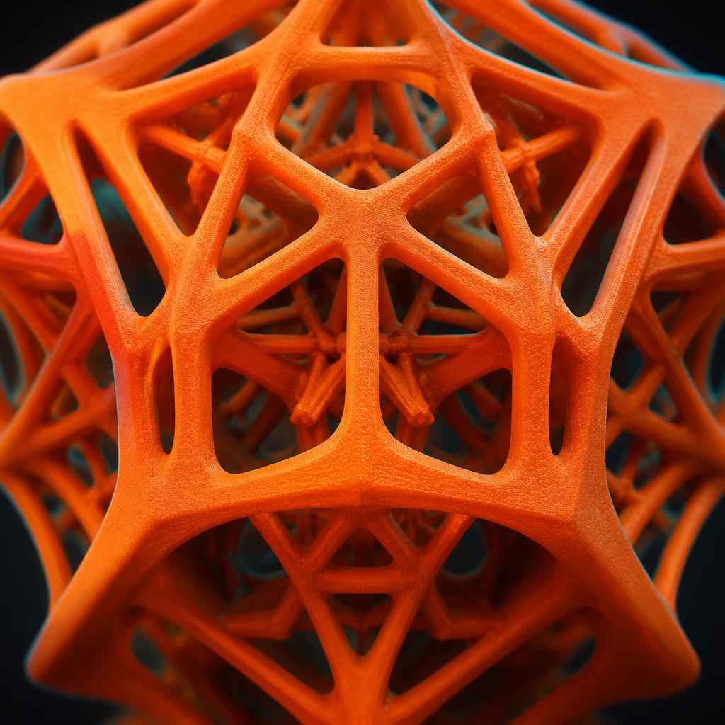 Structure lattice imprimée en 3D en fibre de carbone